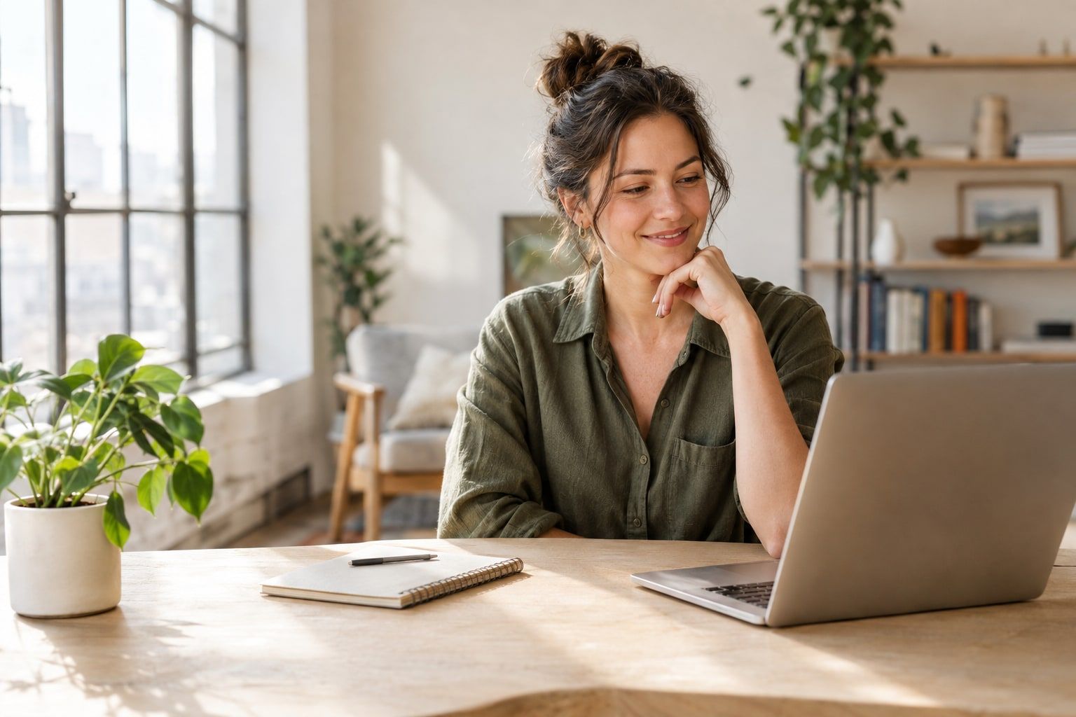 Small business owner organizing customers and deals in one place